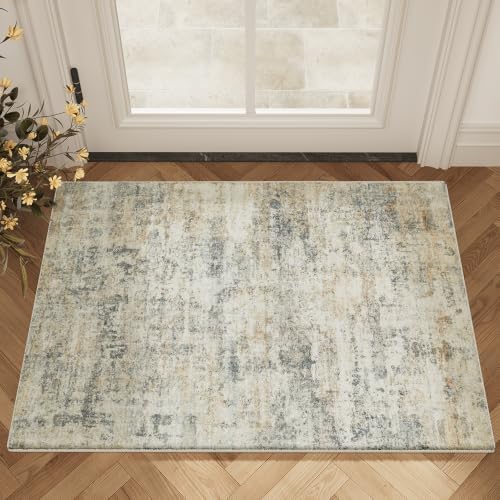 2'x3' Vintage Grey Beige Rug, Washable Non-Slip Non-Shed Decor Carpet - Image 7