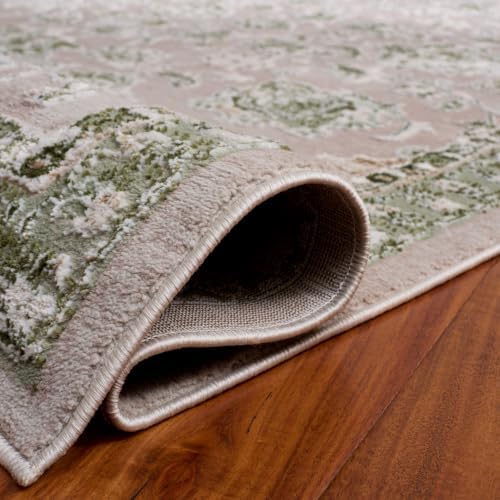 SAFAVIEH Parker Area Rug 8x10, Textured Large Ivory & Green PRK158D - Image 5