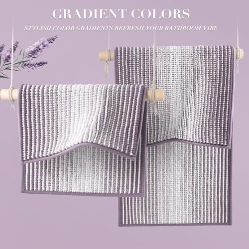 BSICPRO Bathroom Rugs Sets 2 Piece, Non Slip Bath Mats, Lavender Purple - Image 5