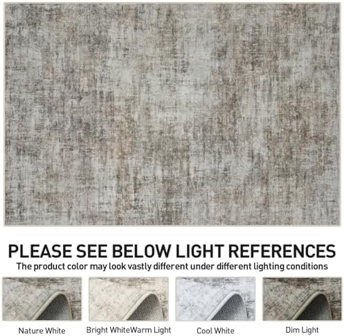 9x12 Area Rugs for Living Room: Washable Abstract Brown Black Carpet - Image 6