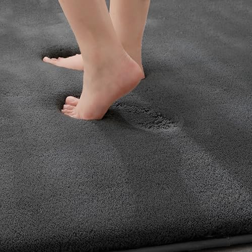 MINIDEAR Bathroom Rugs 44x24 Volcanic Gray - Thick Memory Foam Bath Mat, Ultra Soft & Plush Fluffy, Non-Slip, Quick Dry, Absorbent Washable Floor Microfiber Mat for Tub, Home Decor Accessories - Image 6