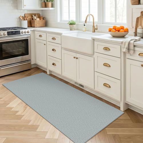 EARTHALL Washable Runner Rug, Non Slip Backdoor Rug, 2x4 Ft, Turquoise/Gray - Image 6