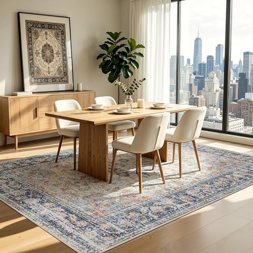Ruaruarug Washable Area Rug 5×7 for Living Room, Ultra Soft, Navy Brown - Image 7