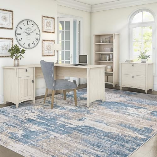 XLUEZ 6x9 Area Rugs for Living Room, Washable Modern Abstract Large Area Rug Neutral Soft Non Slip Kids Rug Stain Resistant Indoor Carpet for Bedroom Nursery Dining Room Playroom(BlueBeige, 6'x9') - Image 6
