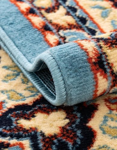 Unique Loom Reza Collection Traditional Persian Style Area Rug, 2 ft 2 in x 3 ft, Light Blue/Ivory - Image 6