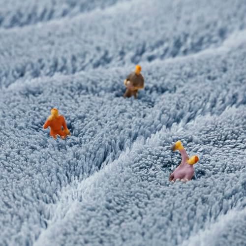 MINIDEAR Toilet Rugs 24x20 - U Shaped Light Blue Thick Memory Foam Contour Rugs,Ultra Soft & Plush Fluffy, Non-Slip, Quick Dry, Absorbent Washable Floor Microfiber Mat for Home Decor Accessories - Image 6