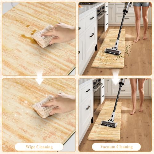 KIMODE Fall Decor Kitchen Mats Cushioned Anti Fatigue,Orange Aabstract Rugs - Image 6