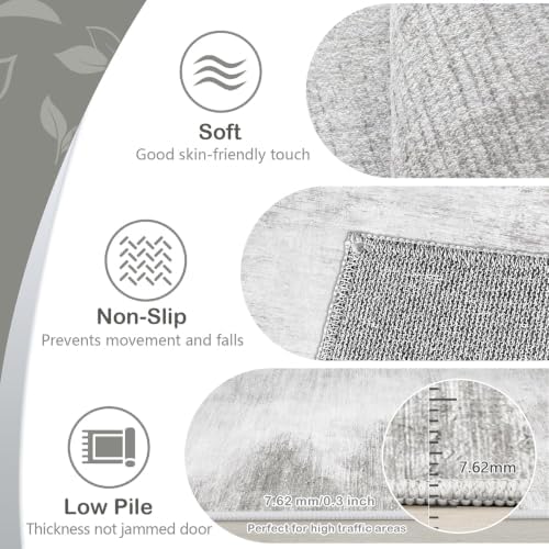 Area Rugs 8x10 Living Room: Washable Rug Modern Abstract Large Rugs Soft Non Slip Neutral Rug Stain Resistant Indoor Carpet for Bedroom Kitchen Dining Room Home Office Rugs(Grey,8'x10') - Image 6