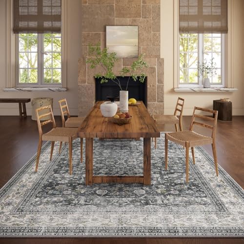 Machine Washable Rugs for Living Room: 6x9 Bedroom Rug Vintage Boho Area Rug Stain Resistant Non Slip Low Pile Lightweight Soft Carpets for Living Room Dining Room Kitchen Nursery Kids Room Farmhouse - Image 6