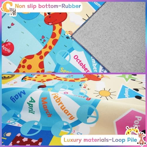 Chicrug 5x7 ABC Kids Rug for Classroom, Washable Non Slip Playroom Play Mat - Image 7
