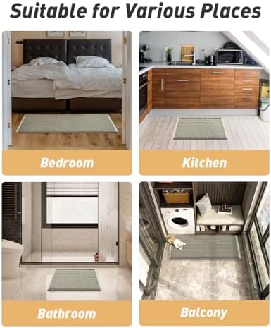 Upgraded Waffle Bath Mat Runner Absorbent Non Slip Bathroom Mat, 2' x 4' - Image 6