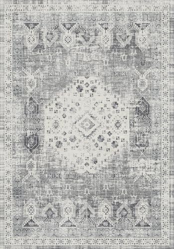 RUUGME 2x9 Runner Rug Washable - Hallway Runner Rugs Non Slip Stain Resistant Carpets for Kitchen Living Room Bedroom Vintage Distressed Soft Rug Home Decor Floor Decoration Mat 2x9 Grey by RUUGME