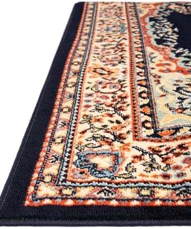 Unique Loom Reza Collection Traditional Persian Style Area Rug, 8' 0" x 8' 0", Navy Blue/Ivory - Image 6