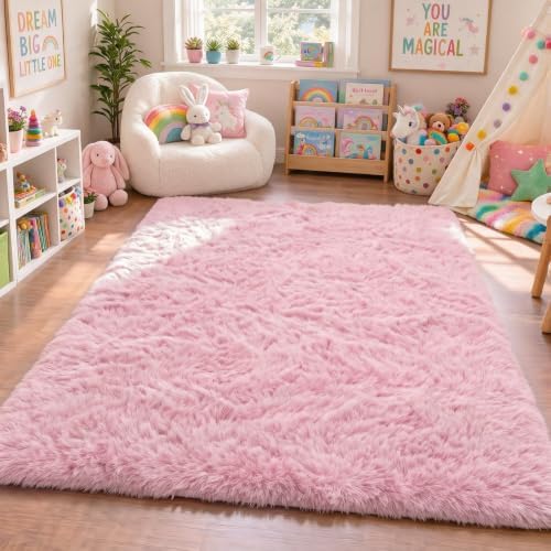 Pink Accent Rugs for Bedroom Girls 2x3 Ft, Kawaii Throw Rugs Barbie Decor - Image 7