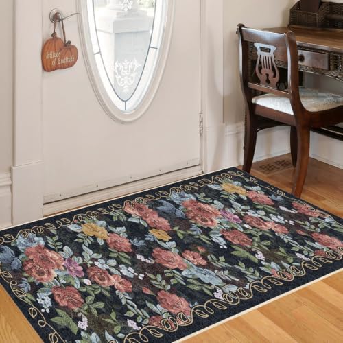 Washable Non-Slip Small Area Rug 16x24, Also a Door Mat or Pet Feeding Mat by GERUIMO