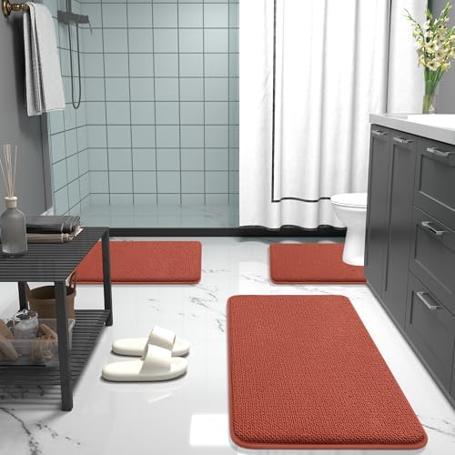 OLANLY Memory Foam Bathroom Runner Rugs 59x20, Long Mats, Rustic Terracotta - Image 7