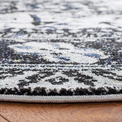 SAFAVIEH Vintage Hamadan Collection Area Rug - 6'7" Round, Light Grey & Dark Grey, Traditional Persian Design, Non-Shedding & Easy to Clean, Ideal for Living Room, Bedroom, Dining Space (VTH211F) - Image 4