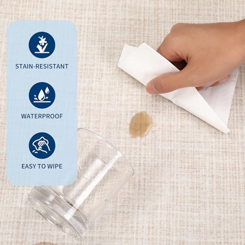 GarveeHome Scalloped 3x5 Rug Washable Non-Slip Low-Pile Indoor Rugs for Entryway Solid Beige Modern Carpet for Kitchen Bedroom Living Room Bathroom Indoor Mat - Image 7