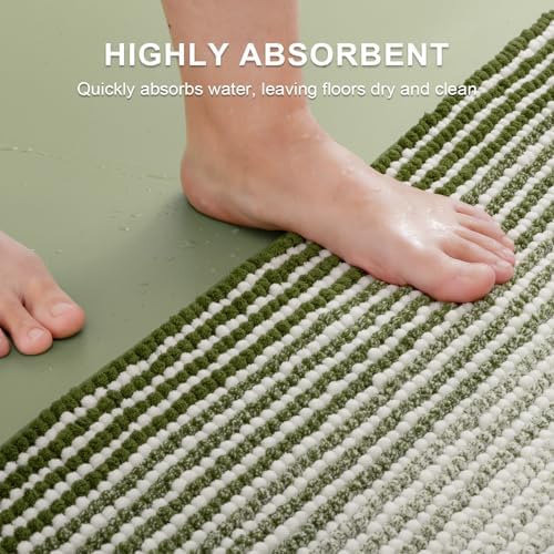 BSICPRO Bathroom Rugs Sets 2 Piece, 32"x20" + U-Shaped 24"x20", Sage - Image 5