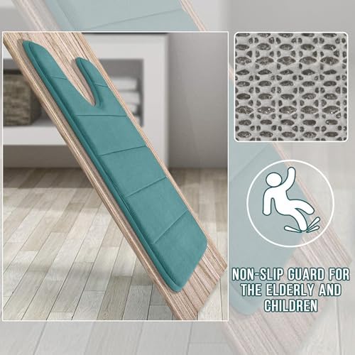 Yimobra Memory Foam Toilet Bath Mat U-Shaped, Soft and Comfortable, Water Absorption, Non-Slip, Thick, Machine Wash, Easier to Dry for Bathroom Commode Contour Rug, 24 X 20 Inch, Teal - Image 6