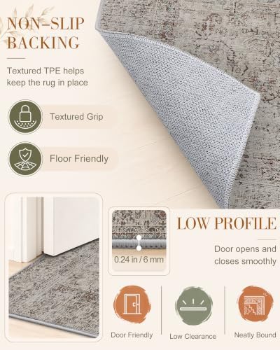 OLANLY 2x10 Washable Runner Rug, Soft Non Slip Carpet for Hallway Kitchen - Image 7