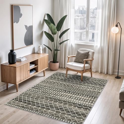 Miukiki 4x6 Washable Area Rug Non Slip Rug for Living Room Black - Image 7