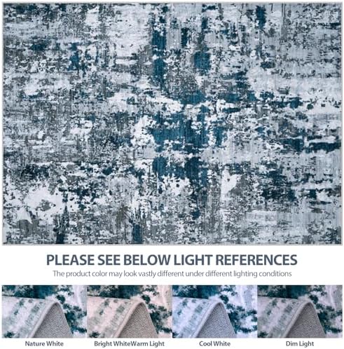 Aelenmu Runner Rugs for Hallways Kitchen 2.6x8 Non Slip Washable Navy Grey - Image 7