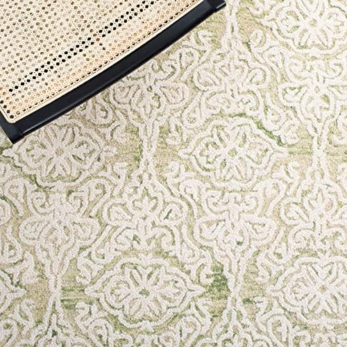 SAFAVIEH Blossom Collection 6' x 9' Light Green/Ivory BLM112X Handmade Premium Wool Living Room Dining Bedroom Area Rug - Image 7