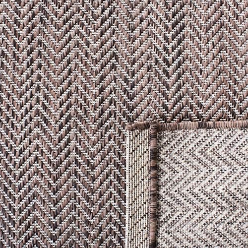 SAFAVIEH Outdoor Runner Rug 2'3"x12' - Courtyard Collection - Coastal Design, Brown & Beige, Durable & Easy Cleaning, Ideal for Patio, Entryway, Mudroom (CY8022-36321) - Image 5