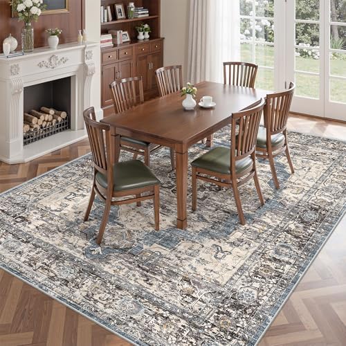 befbee 6x9 Washable Area Rug, Non Slip Rug for Living Room Blue - Image 7