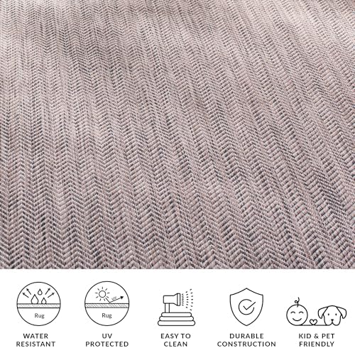SAFAVIEH Courtyard Outdoor Square Rug 4', Modern Brown & Beige CY8022-36321 - Image 6