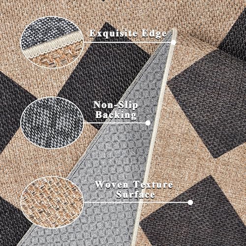 Checkered Easy Jute Rug 3x5 Outdoor Rug for Entryway Porch - Image 6