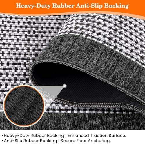 StepRite Kitchen Rugs, Kitchen Mats for Floor, 70"x24" Non-Slip Machine-Washable Kitchen Throw Rug, Absorbent Runner Rugs Office, Sink Standing Desk Mat, Decor Carpet, Grey - Image 7