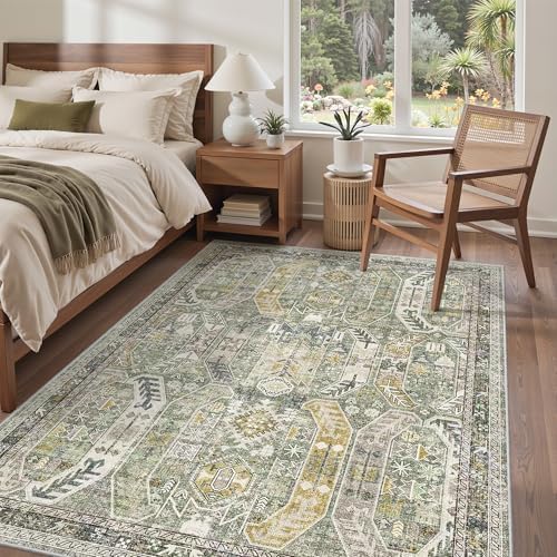 befbee 6x9 Washable Area Rug, Non Slip Rug for Living Room Green - Image 7