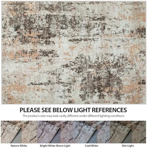 8x10 Area Rugs for Living Room Washable Bedroom Dining Room Brown Beige - Image 7