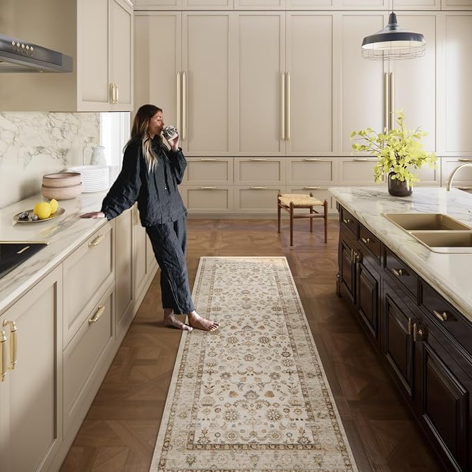 Washable Runners for Hallways Kitchen Rug: 2'x6' Kitchen Runner Stain Resistant Non Slip Low Pile Soft Carpet Runners for Hallways Bedroom Entryway Indoor Beside Bathroom Laundry Room - Image 6