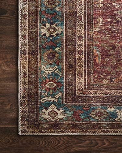 Loloi Layla Brick/Blue 18" x 18" Sample Rug - Image 7