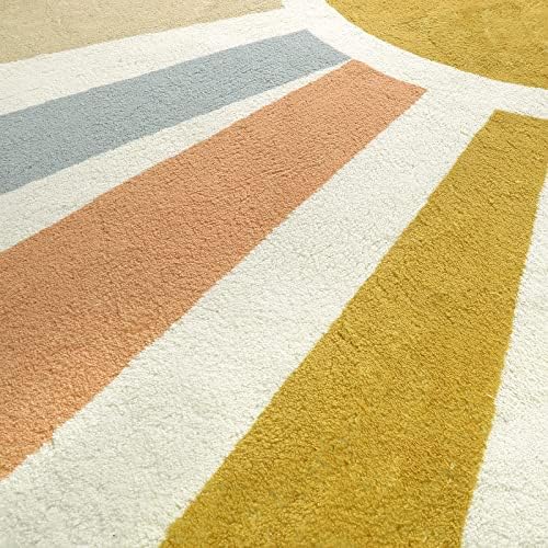 STARUIA Boho Sun Round Area Rug for Living Room, 6 Ft Washable Nursery Rug for Playroom, Colorful Circle Rugs for Kids Bedroom, Non-Slip Circluar Carpet Soft Large Kid Rug for Classroom Dorm - Image 6