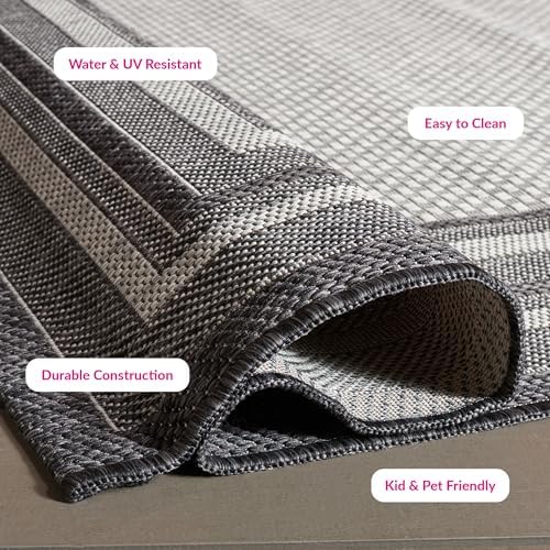 SAFAVIEH Courtyard Outdoor Square Rug 7'10", Light Grey CY8475-37612 - Image 7