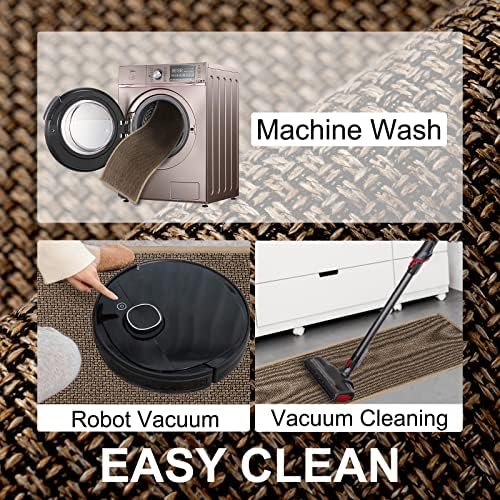 SUMLANS Kitchen Mats Set of 2 PCS for Floor, Washable Non Slip Rugs, Brown - Image 6