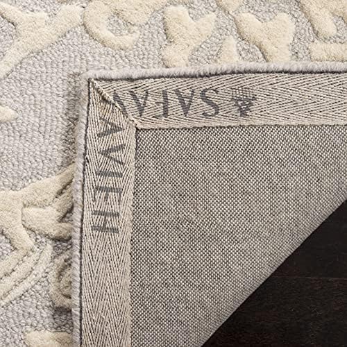 SAFAVIEH Blossom Collection Area Rug - 6' x 9', Light Grey & Ivory, Handmade Wool, Ideal for High Traffic Areas in Living Room, Bedroom (BLM107A) - Image 5