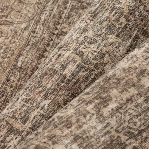 PureCozy Brown Runner Rug 2x6 Vintage Retro Distressed - Image 6