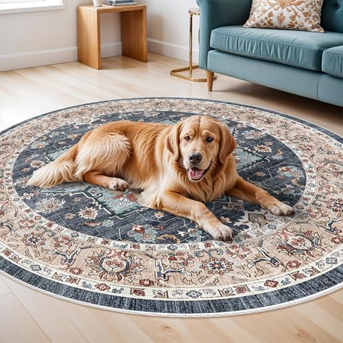 9FT Round Area Rugs for Living Room: Circle Rugs Soft Machine Washable Rug - Image 6