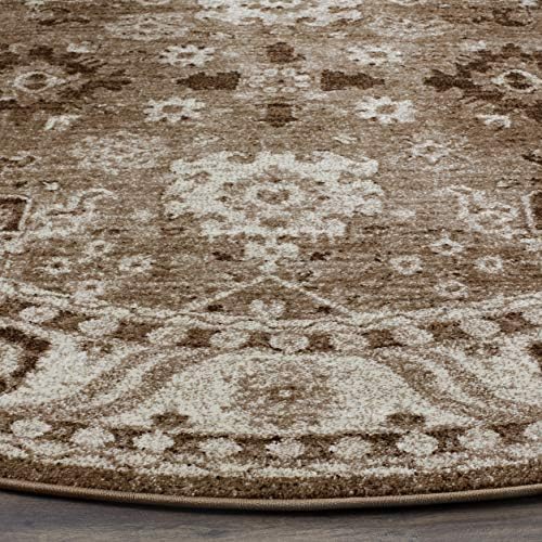 SAFAVIEH Vintage Hamadan Round Rug 6'7", Traditional Taupe VTH214T - Image 4