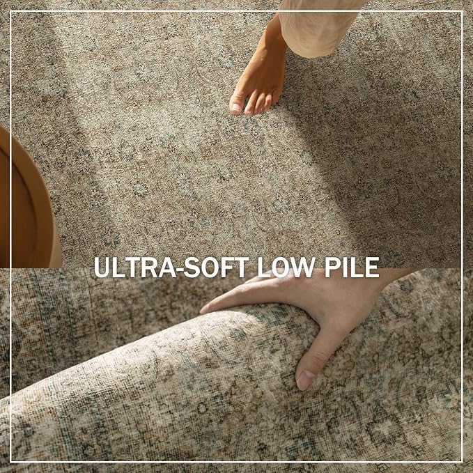 10x12 Area Rugs for Living room: Bedroom Rug Washable Vintage Stain Resistant Non Slip Low Pile Soft Lightweight Large Area Rug for Dining Room Under Table Kitchen Nursery Farmhouse Home Office - Image 7