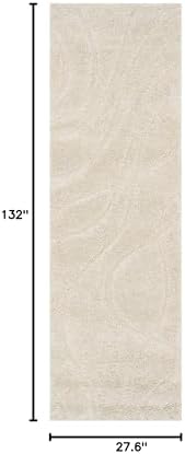 SAFAVIEH Florida Shag Runner Rug 2'3"x11', Soft Plush Cream SG471-1111 - Image 2