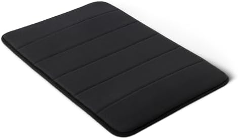 Amazon Basics Absorbent & Fast Dry Plush Memory Foam Bath Mat, 17 x 24 in, Black by AmazonBasics