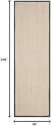 SAFAVIEH Natural Fiber Runner Rug 2'6"x20', Sisal Textured Marble NF143A - Image 2
