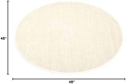 SAFAVIEH Natural Fiber Round Rug 4' Sisal Textured, Marble & Beige NF143C - Image 2