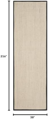 SAFAVIEH Natural Fiber Runner Rug 2'6"x18', Sisal Textured Marble NF143A - Image 2